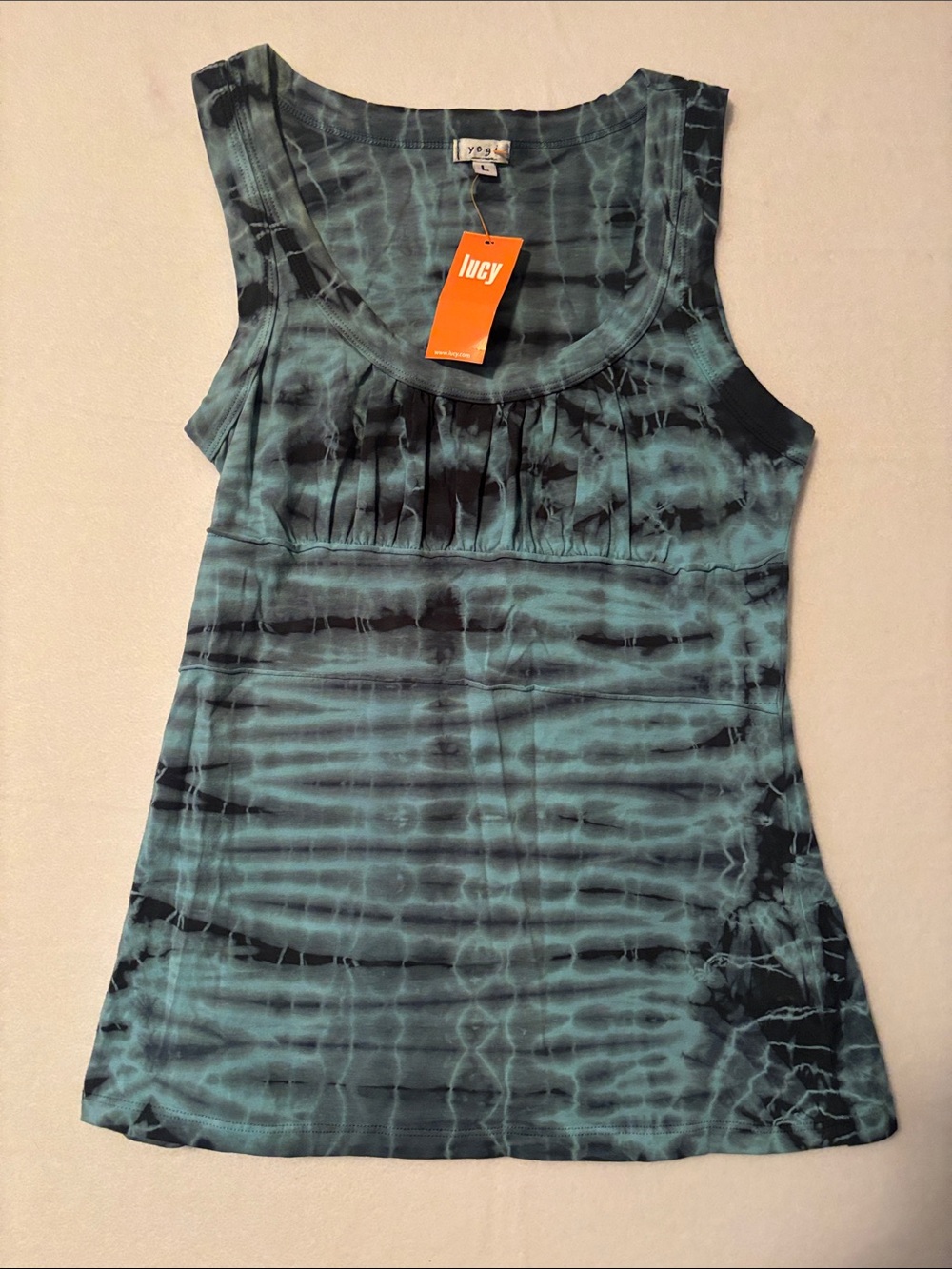 Yogi Blue and Black Tie-Dye Tank Top